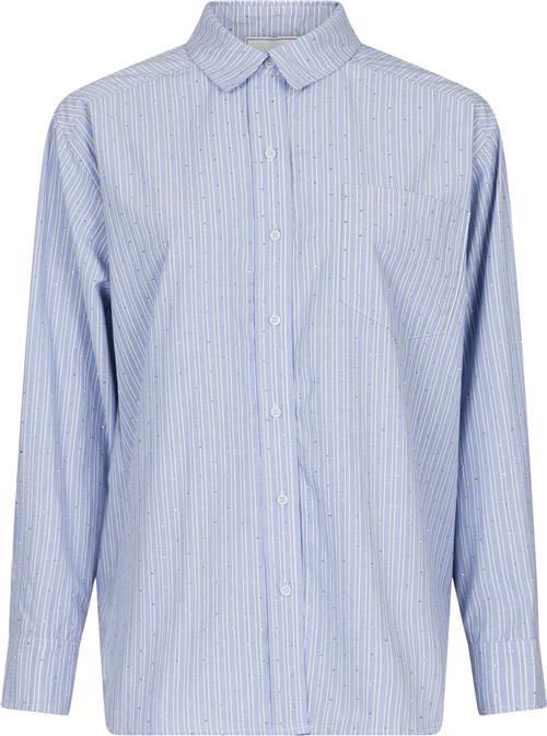 Neo Noir Dalma Stripe Stone Shirt Kvinde Blue Langærmede Skjorter Str 44 - hos Magasin