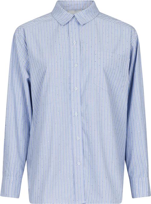 Neo Noir Dalma Stripe Stone Shirt Kvinde Blue Langærmede Skjorter Str 34 - hos Magasin