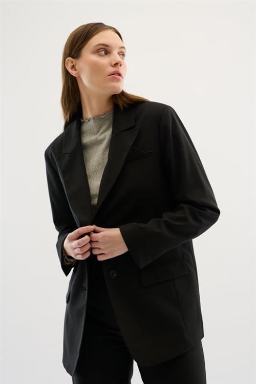 Karen by Simonsen Kbmilano Solid Blazer Kvinde Meteorite Blazere Classic Fit Str 46 - hos Magasin