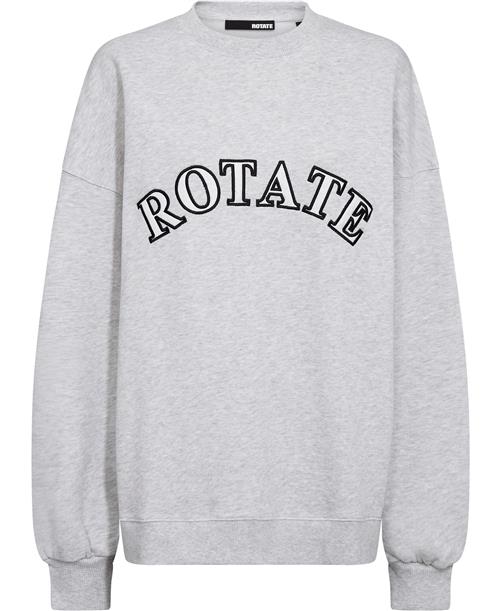 ROTATE Birger Christensen Sweat Logo Crewneck Kvinde Light Grey Melange Sweatshirts Str S - hos Magasin