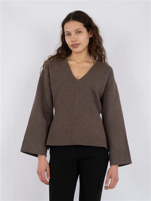 Neo Noir Linda Knit Blouse Kvinde Mocca Sweaters Str 42 - hos Magasin