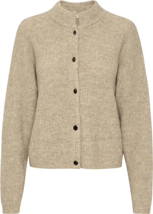 Gestuz Alphagz Short Cardigan Noos Kvinde Warm Sand Melange Cardigans Str XL - hos Magasin