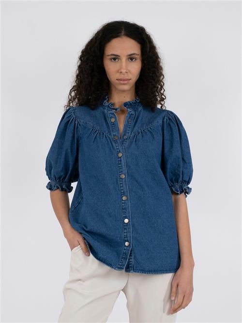 Neo Noir Avalon Denim Shirt Kvinde Blue Denimskjorter Str 42 Denim - hos Magasin