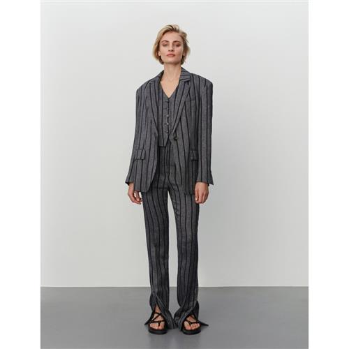 DAY Birger et Mikkelsen Allen Cotton Blend Stripe Kvinde Black Blazere Str 40 - hos Magasin