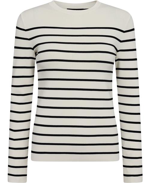 Lauren Ralph Lauren Rayon Nylon/nylonls Sweater Kvinde Mascarpone Cream/black Sweaters Str XL Nylon - hos Magasin