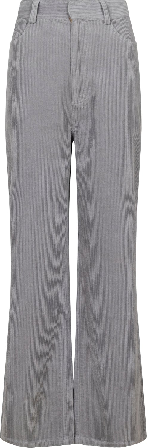 Neo Noir Jena Corduroy Pants Kvinde Light Grey Bukser Med Brede Ben Str 40 - hos Magasin