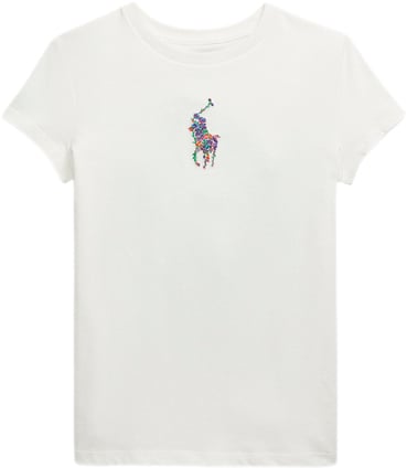 Se Polo Ralph Lauren Floral Big Pony Cotton Jersey Tee Str XL - Hvid Kortærmede T-shirts Bomuld hos Magasin ved Magasin