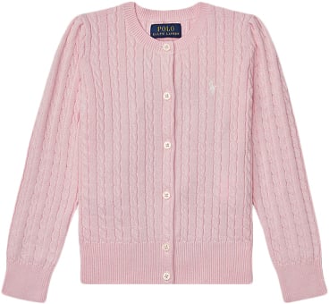 Polo Ralph Lauren Minicable Cotton Cardigan Str 5 / 5 år - Hint Of Pink Cardigans Bomuld hos Magasin