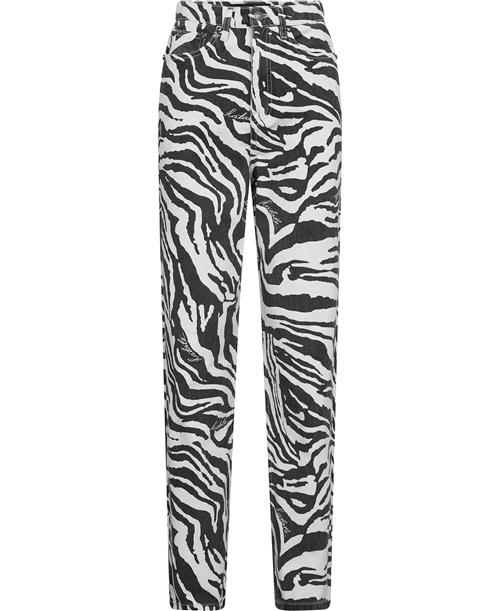 ROTATE Birger Christensen Printed Straight Jeans Kvinde Zebra + Bright White Comb. Straight Jeans Str 25 - hos Magasin