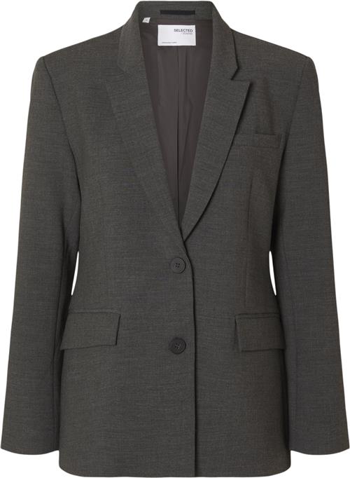 Selected Femme Slfrita LS Classic Blazer DGM Noos Kvinde Grå Blazere Str 42 - hos Magasin