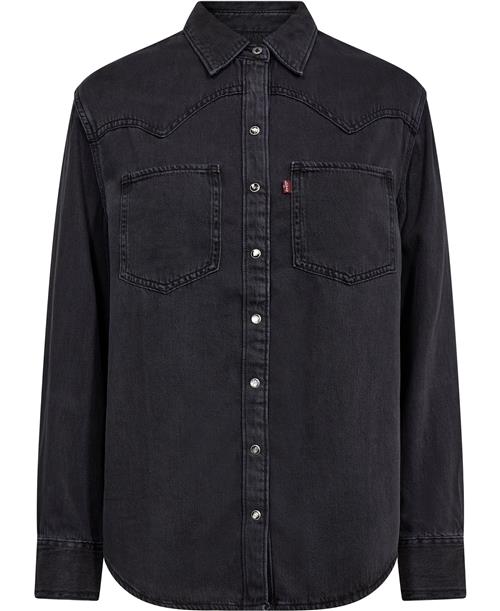 Levi's Teodora Western Shirt Dark AGE Kvinde Sort Denimskjorter Str S - hos Magasin