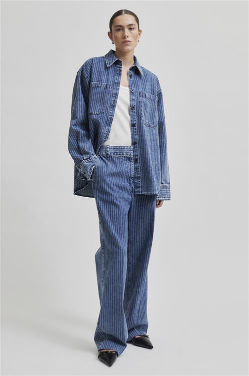 Se Second Female Tennessee Trousers Kvinde Blue Denim Wide Jeans Str XL - hos Magasin ved Magasin