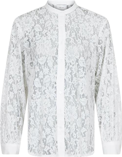 Neo Noir Mae Lace Shirt Kvinde White Langærmede Bluser Str 42 - hos Magasin