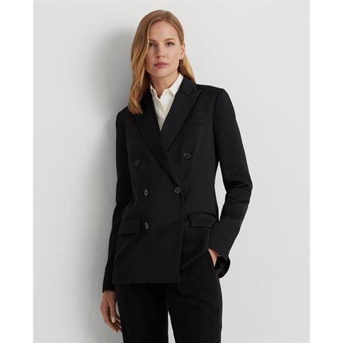 Se Lauren Ralph Lauren Doublebreasted Satintk! Crepe Blazer Kvinde Sort Blazere Str 34 - Polyester hos Magasin ved Magasin