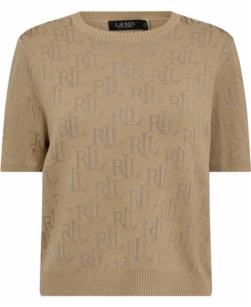 Se Lauren Ralph Lauren Bright Rayon/cottonss Sweater Kvinde Beige Kortærmet Strik Str L - hos Magasin ved Magasin