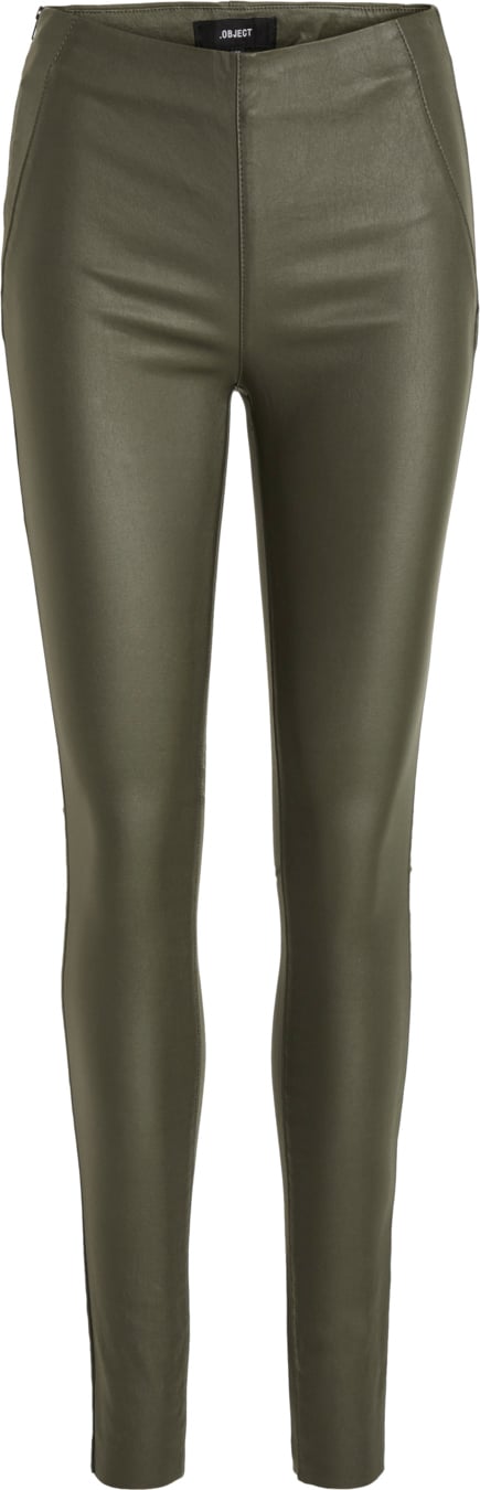 Se Object Objbelle MW Coated Leggings Noos Kvinde Forest Night Leggings Str 44 - hos Magasin ved Magasin