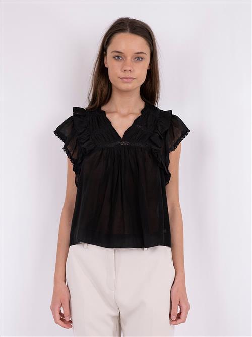 Neo Noir Jayla S Voile Top Kvinde Black Toppe Str 34 - hos Magasin