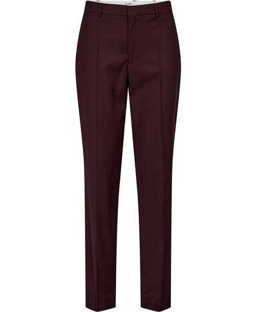 Filippa K Emma Wool Trousers Kvinde Burgundy Bukser Med Smalle Ben Str 42 - Uld hos Magasin