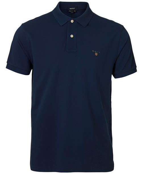 Se Gant Original Pique SS Rugger Mand Evening Blue Kortærmede Poloer Regular Fit Str XS - hos Magasin ved Magasin