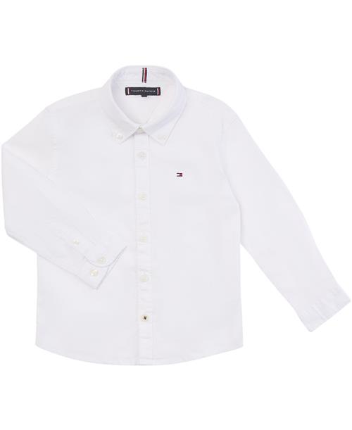 Tommy Hilfiger Boys Stretch Oxford Shirt L/S Str 4 år / 104 cm - White Skjorter Bomuld hos Magasin