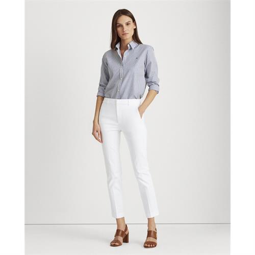 Se Lauren Ralph Lauren Stretch Cottonblend Pant Kvinde Hvid Bukser Med Smalle Ben Str 40 - hos Magasin ved Magasin