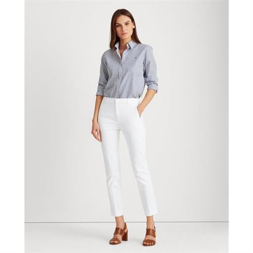 Lauren Ralph Lauren Stretch Cottonblend Pant Kvinde Hvid Bukser Med Smalle Ben Str 42 - hos Magasin