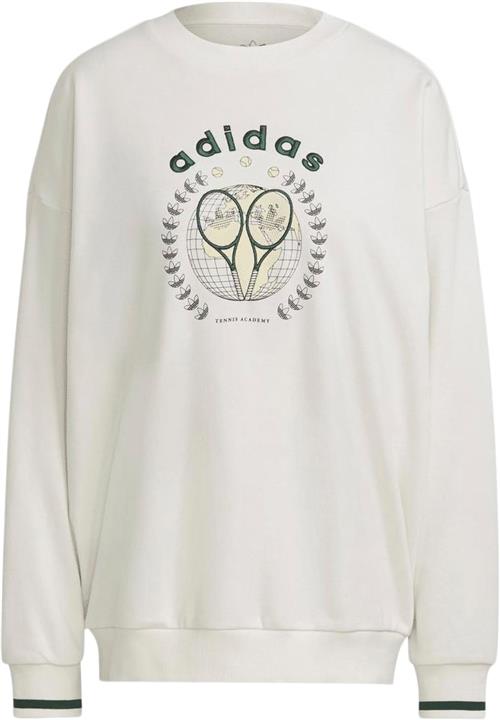 adidas Tennis Luxe Graphic Sweater Kvinde White Sweatshirts Str 46 - Bomuld hos Magasin