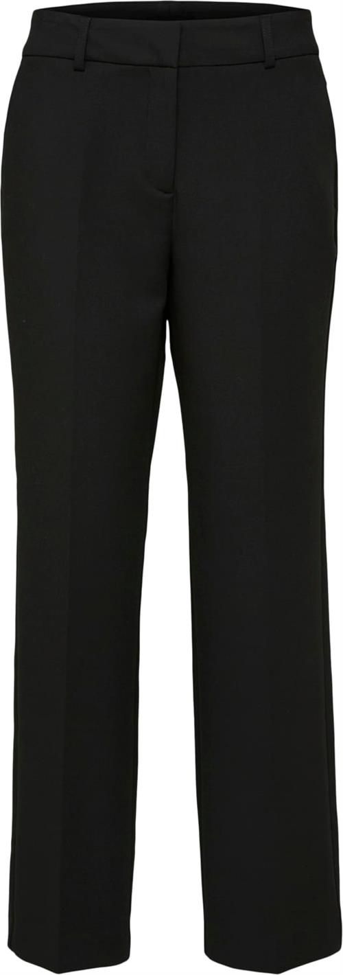 Selected Femme Slfrita MW Wide Pant Black N Noos Kvinde Sort Bukser Med Brede Ben Str "40/""32" - hos Magasin