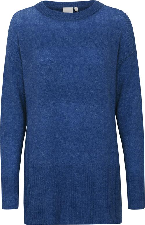 Se ICHI Ihkamara Long LS Kvinde True Blue Sweaters Str L - hos Magasin ved Magasin