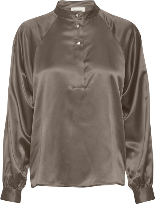 My Essential Wardrobe Estellemw Blouse Kvinde Walnut Langærmede Bluser Str 42 - hos Magasin