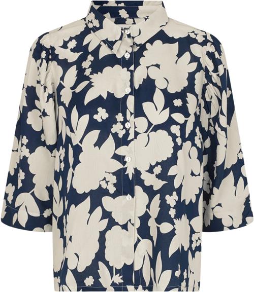 Lollys Laundry Bonoll Shirt SS Kvinde Flower Print Kortærmede Skjorter Str S - hos Magasin