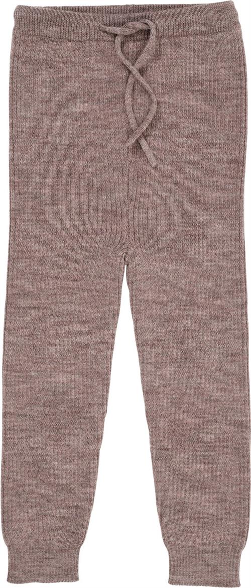 Copenhagen Colors Merino Classic RIB Leggings W. Draw Str 104 Merino - Natural Melange Bukser hos Magasin