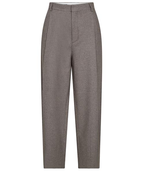 Filippa K Wide Pleated Flannel Trousers Kvinde Driftwood Bukser Med Lige Ben Str 40 - hos Magasin