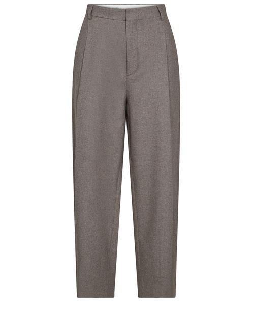 Filippa K Wide Pleated Flannel Trousers Kvinde Driftwood Bukser Med Lige Ben Str 36 - hos Magasin