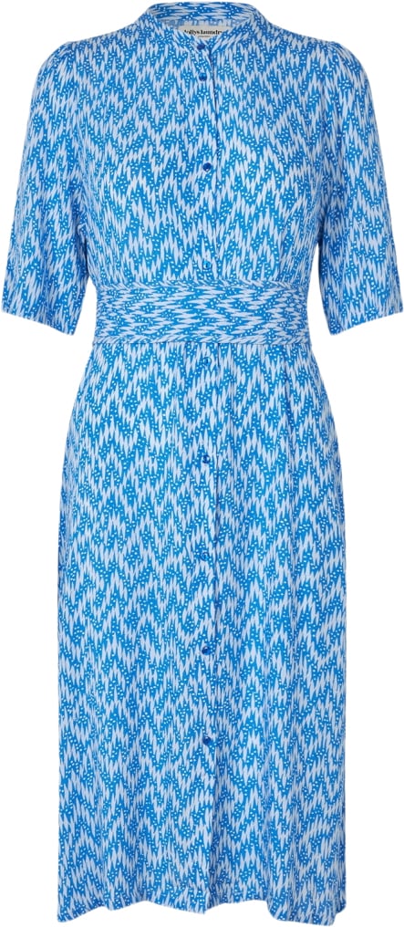 Lollys Laundry Matall Midi Dress SS Kvinde Blue Midi Kjoler Str XS - hos Magasin