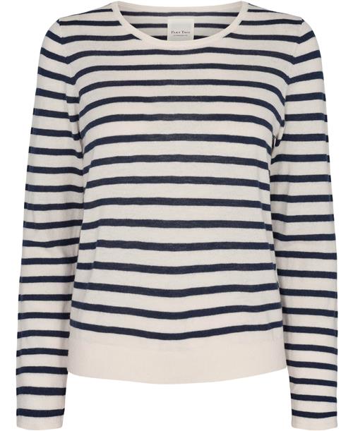 Part Two Adelinepw PU Kvinde Stripe, Navy Sweaters Relaxed Fit Str L - hos Magasin