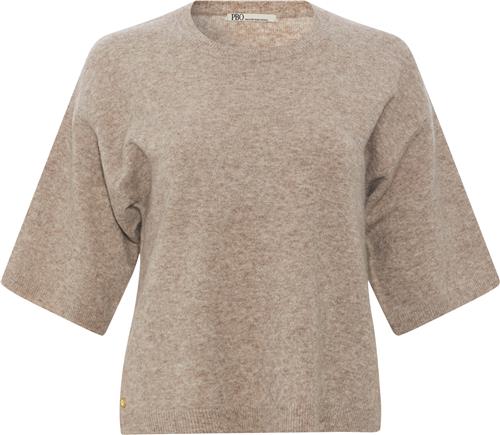 PBO ¤ Montero Knit Sweater ¤ Kvinde Brown Mel. Kortærmet Strik Str XS - hos Magasin