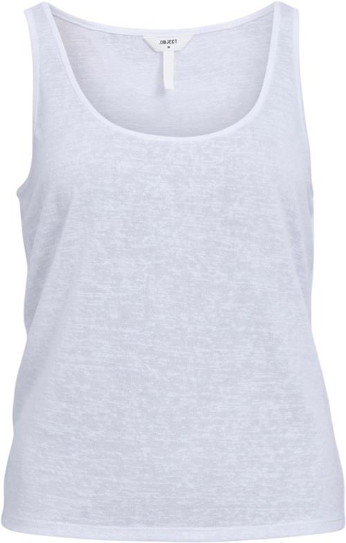 Object Objtessi Slub LO Strap TOP DIV Kvinde White Tanktoppe Str XS - hos Magasin