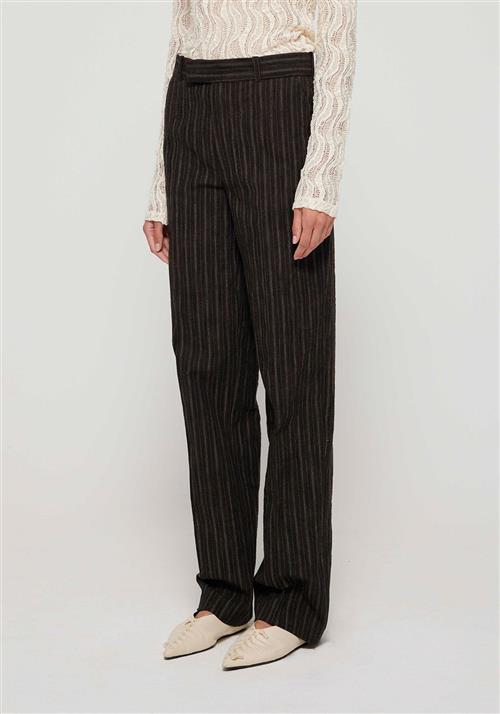 Rohe Straight leg Tailored Trousers Kvinde Brown Pinstripe Bukser Med Lige Ben Str 40 - hos Magasin