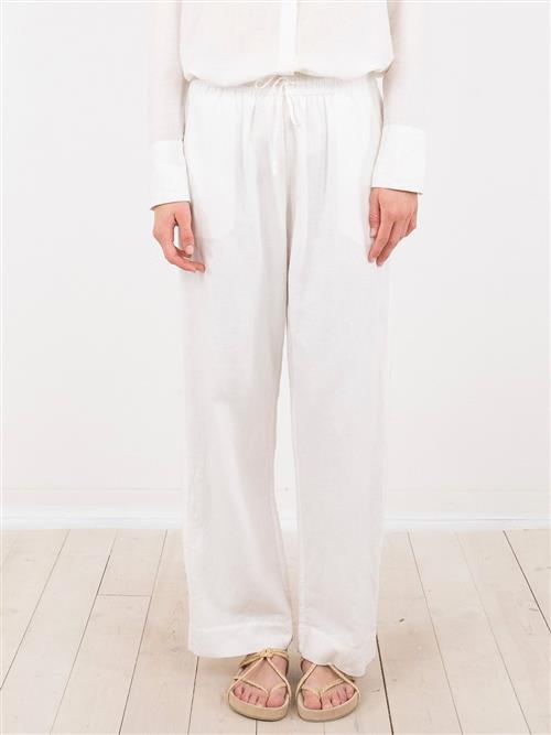 Se Neo Noir Sonar Linen Pants Kvinde White Bukser Med Lige Ben Str 38 - hos Magasin ved Magasin