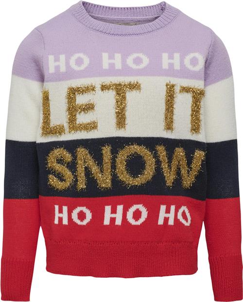 Se ONLY Kogxmas Snow Oneck KNT Kvinde Lavendula/cd/frosted Almond/night S Sweaters Str 146/152 - hos Magasin ved Magasin