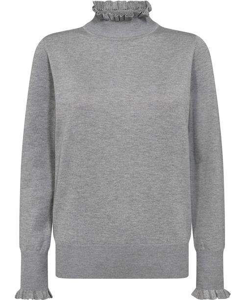 Micha Bbjumper_ Basic Viscose Knit Kvinde L.Grey Mel Rullekraver Str XL - hos Magasin