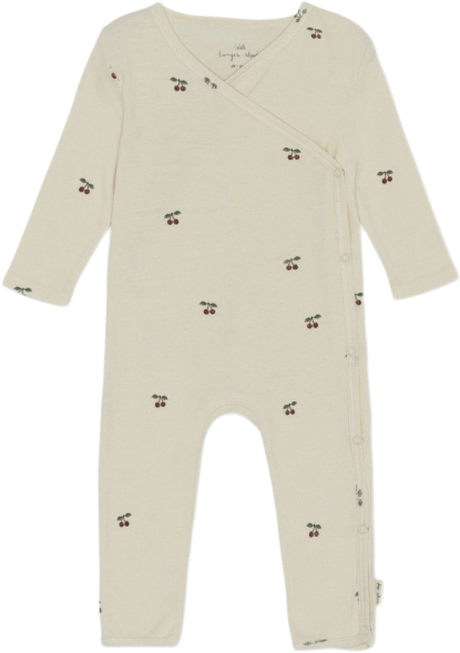 Konges Sløjd Newborn Onesie Gots Str 0-1M - Cherry Heldragter hos Magasin