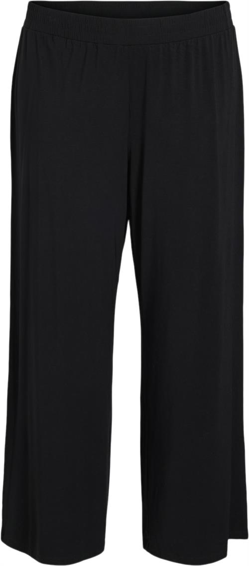 Evoked Vila Viway HW Elastic Regular Pants/cur Kvinde Black Bukser Med Lige Ben Regular Fit Str 52 - Viskose hos Magasin