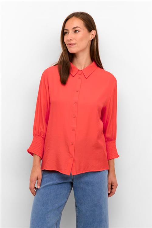 Cream Nolacr Shirt Kvinde Hot Coral Langærmede Bluser Str 46 - hos Magasin