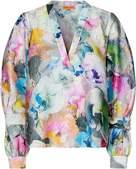 Stine Goya Sgnandya, 2019 Textured Crinkled Poly Kvinde Liquified Orchid Langærmede Bluser Str XL - Polyester hos Magasin