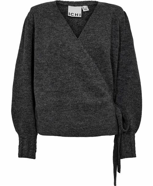 ICHI Iholene CA3 Kvinde Dark Grey Melange Cardigans Regular Fit Str XS - hos Magasin