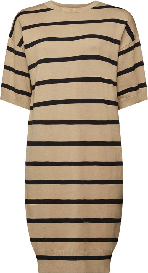 Esprit CV Dress Stripe Kvinde Light Beige 2 Midi Kjoler Str XL - hos Magasin