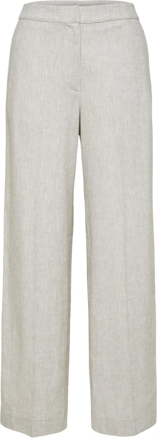 Se Selected Femme Slftaniaeliana HW Wide Pant Kvinde Nomad/melange Hørbukser Str 38 - hos Magasin ved Magasin