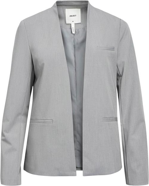 Object Objcecilie L/S Blazer DIV Kvinde Light Grey Melange Blazere Str 38 - hos Magasin